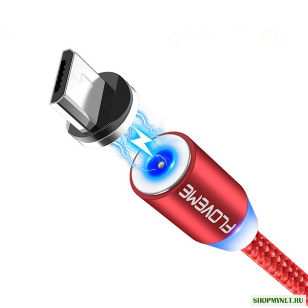 FLOVEME Micro USB LED Магнитный плетеный быстрозаряжаемый кабель для передачи данных 2 м для Redmi Примечание 5 Примечание 6 Pro S7